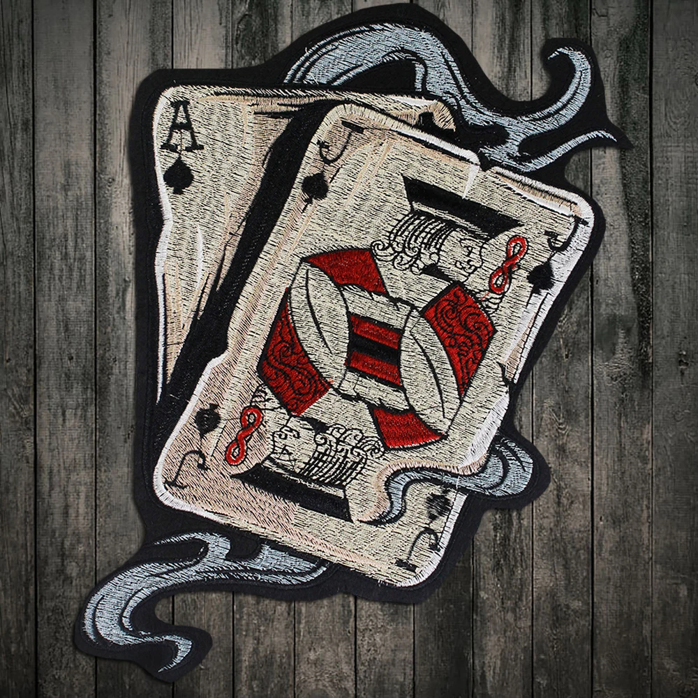 Козлиная, Овечья железная на покер AJ наклейка на ткань "Сердце" вышитая аппликация швейная этикетка панк нашивка для байкеров наклейки для одежды аксессуары значок