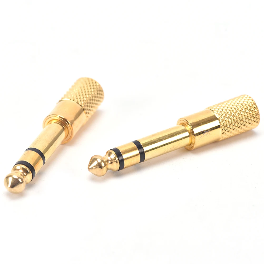 2 Pcs  Stereo 6.35 Revolution 3.5 Female Audio Adapter Jack Adapter Plug Adapter Jack Converter Gold Plate For Microphones