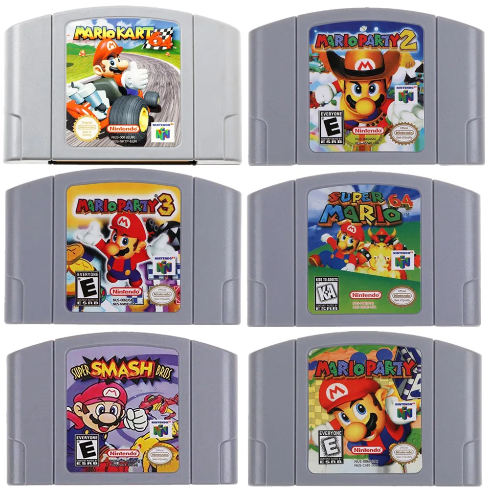 Супер Smash Братья Марио вечерние 2 3 Marioed Kart 64 карточная игра для Nintendo видеоигры