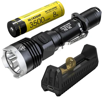 

2020 Nitecore P16TAC + F1 Charger + 18650 Rechargeable Battery Hunting Search Tactical Torch 1000LM CREE XM-L2 U3 LED Flashlight