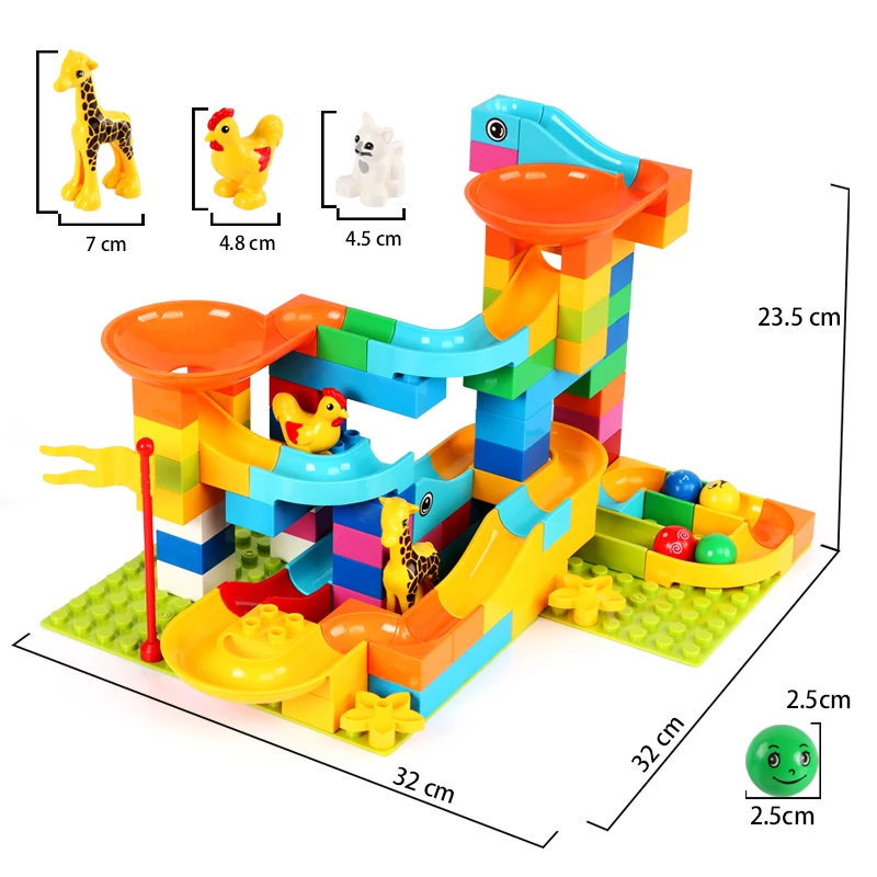 Cheap Magical Marble Race Run Block Compatible LegoINGlys Duploed Building Blocks Funnel Slide Blocks DIY Bricks Toys For Children