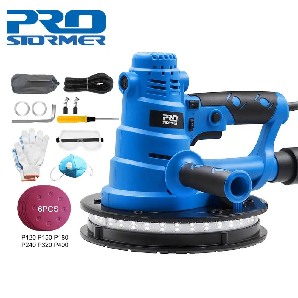

PROSTORMER 230V 750W Wall polishing machine Grinding Double handle operation Large area grinding LED light Nine tool accessories