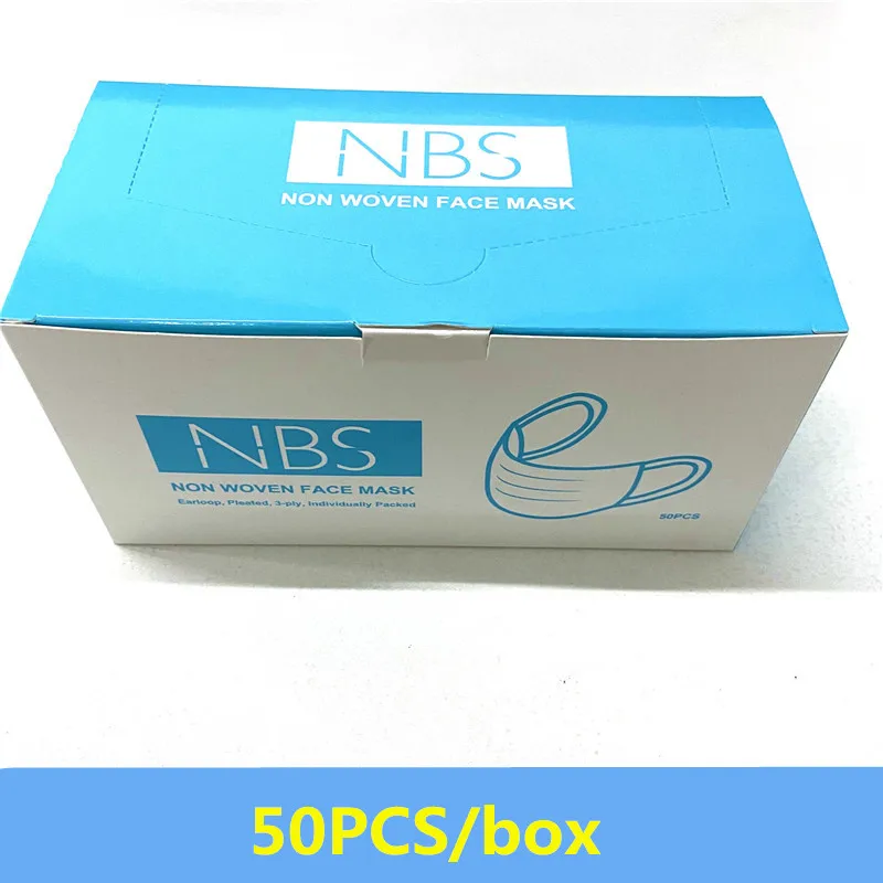 

50pcs/box 3 Layer Non-woven Dust Mask mouth mask Windproof Mouth-muffle Bacteria Proof Flu Face Masks