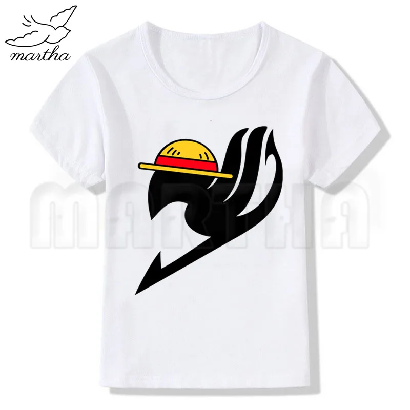 WhiteD Цельнокроеная LUFFY белая футболка для маленьких девочек летние повседневные футболки с короткими рукавами для мальчиков детские модные топы, летняя футболка для девочек - Цвет: WhiteD