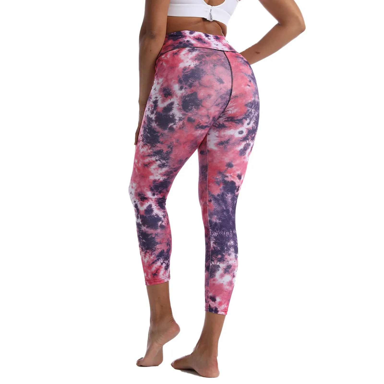 

Women's Yoga Pants Elastic Waist Elastic Yoga Pants Seamless Breathable Yoga Pants Ladies Printed Fitness Tights Брюки Женские