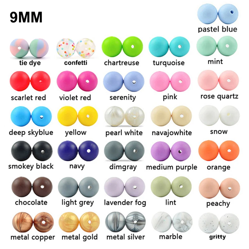 baby teething items cheap	 LOFCA Round 40pcs Loose Silicone Beads 9mm Baby Teething Necklace Food Grade Teether BPA Free Jewelry Baby Teether Toy Pacifier baby teething items age	