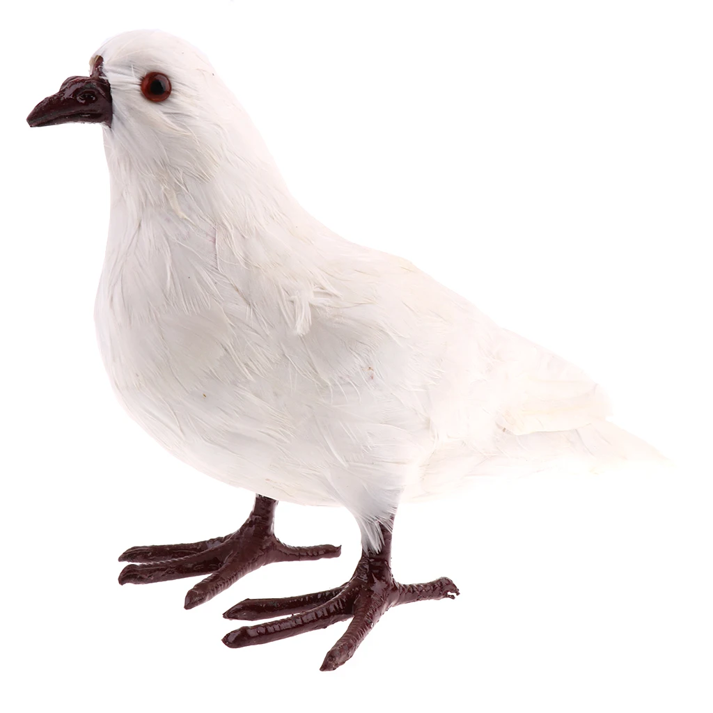 Realistic Polyethylene Furs Standing Pigeon Animal Model Figurine Home Decoration
