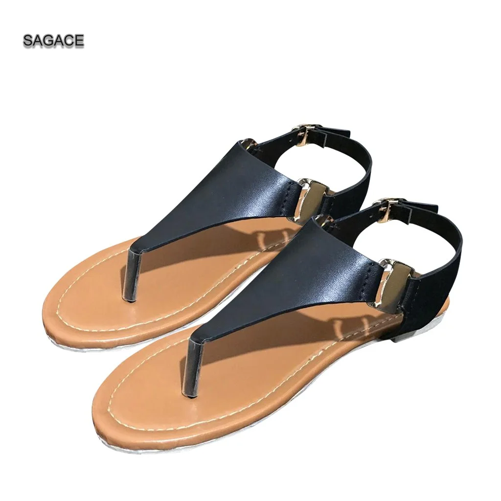 SAGACE Women's Open Toe Thong Sandals Summer Flip Flop Ankle Strap Flat Casual Shoes Female Sandalias Mujer 2020 Ladies Beach | Спорт и