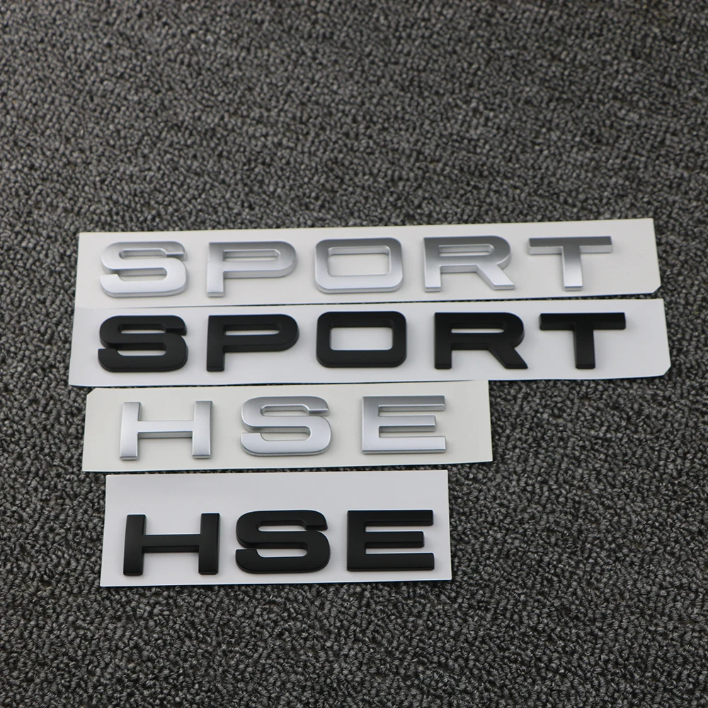 

Car Badge Emblem Matt Black Silver Trunk Sticker Sport HSE Logo For Land Rover