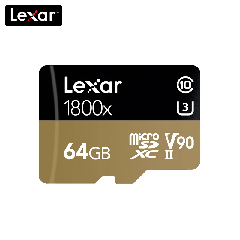Lexar 1800x Micro SD карта, 32 ГБ, 64 ГБ, максимальное значение Скорость 270 МБ/с. UHS-II Class 10 U3 слот для карт памяти для телефона/БЛА(беспилотный летательный аппарат