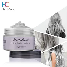 HailiCare Восковая краска для волос, временная краска для волос, моментальная серебристо-серая краска для волос, Натуральный Матовый крем для прически, вечерние