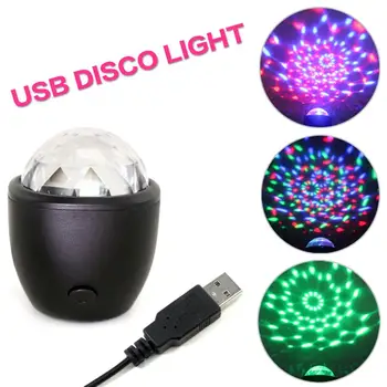 

LED Magic Ball Lamp ABS Reflective Cup Cover Flashover Mode Voice Control USB Music Stage Effect Lights for DJ Party Bar