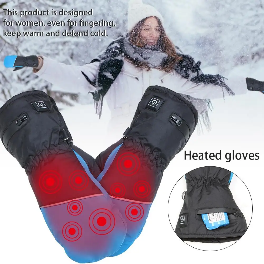 

Electric Heating Gloves Rechargeable Insulated Touch Screen Heated Gloves for Women Five-Finger Winter Hand Warmer Ski Gloves