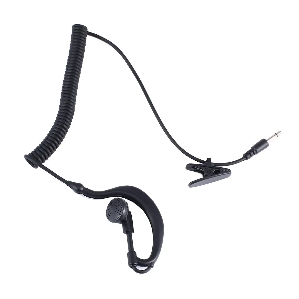 3.5 Mm Single Earpiece Ear-hook Earphone With Spiral Cable Walkie Talkie Headset Polices Military Ea