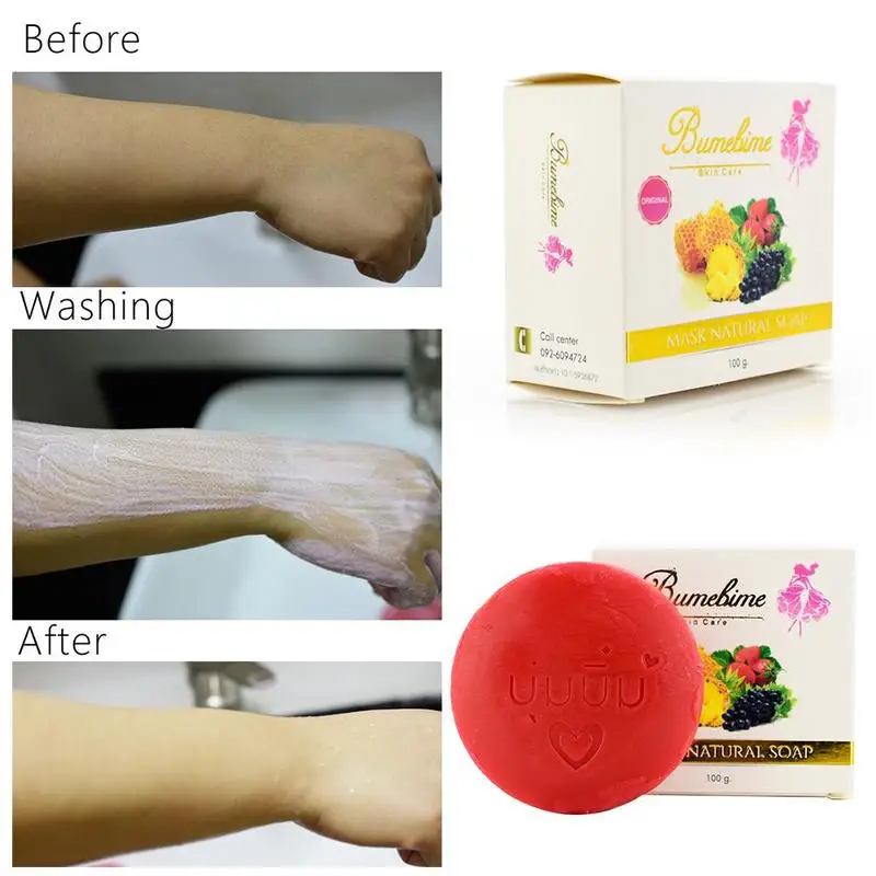Natural Handmade Whitening Soap Fruits Extract Whitening Reduce Dark Spot White Skin Fast Bright Genuine Natural Handmade Whitening Soap Fruits Extract Whitening Reduce Dark Spot White Skin Fast Bright Genuine