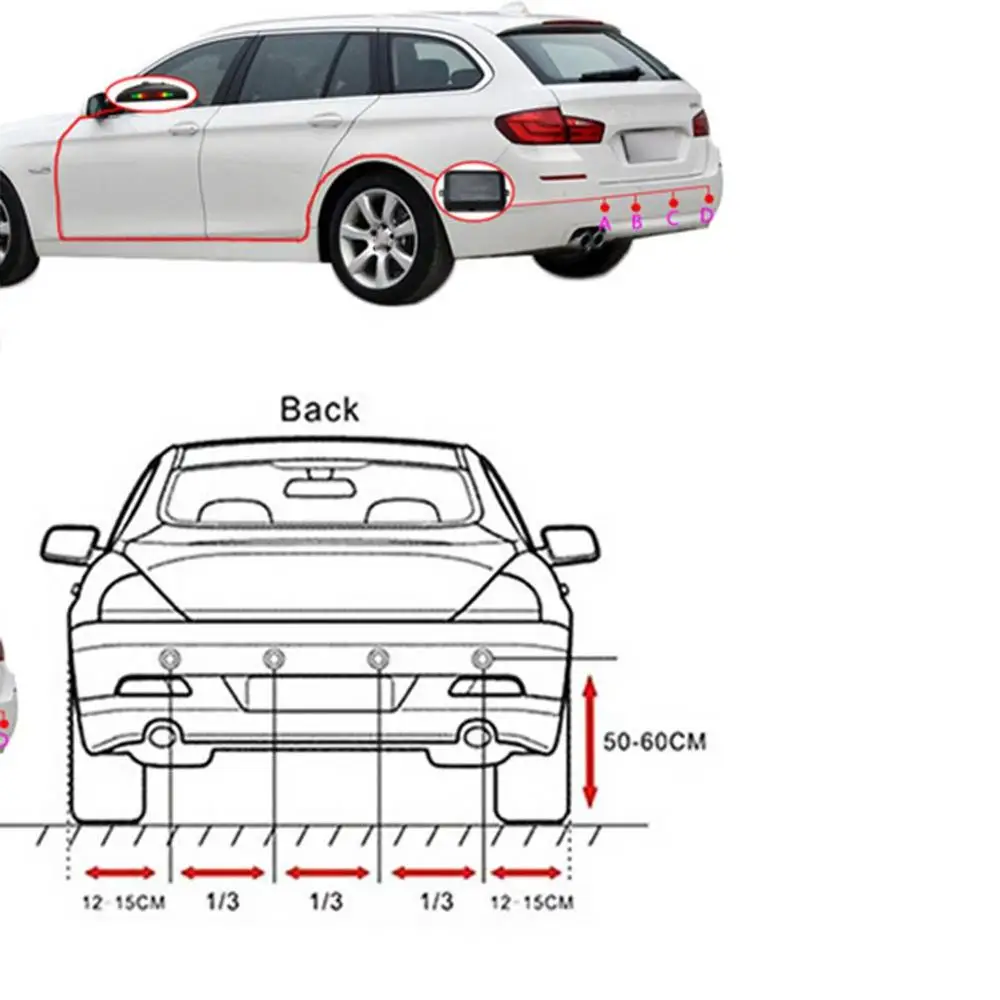 12V Car Parking Reversing Radar Universal 4 Probe Small Crescent Buzzer Sensor Professional Fashion Portable