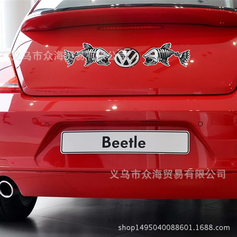 D022 New Products Horror Skeleton Shark Fishing Daren Occlusion Scratch Reflective Bumper Stickers Cheyou Cool Car Stickers