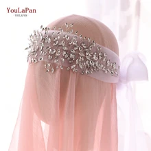 YouLaPan HWS02 свадебные аксессуары для волос Стразы головные уборы женские диадемы и короны свадебная вуаль повязка на голову
