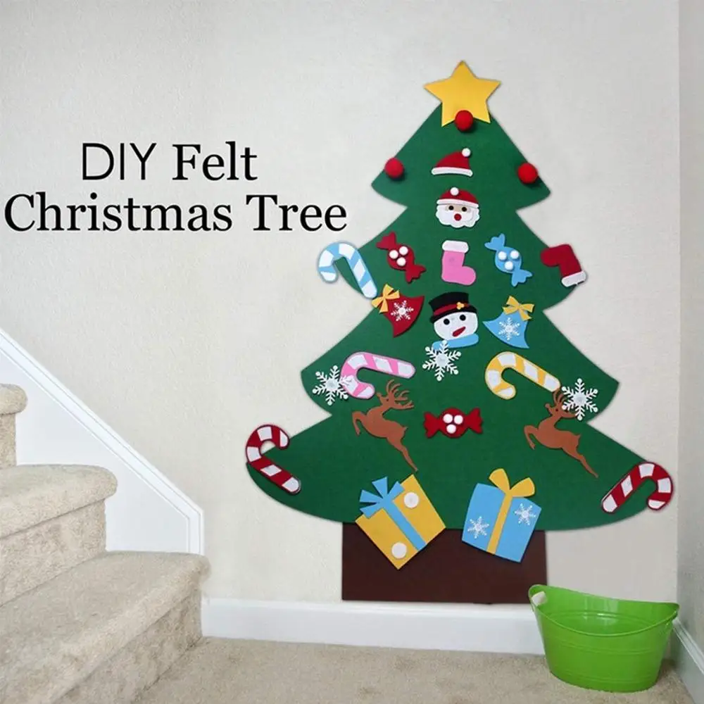 B-Kids DIY войлочные Рождественские елки новогодние подарки для детей игрушки для двери настенные подвесные украшения Рождественский Декор для дома