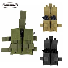 Двойной винтовка, подсумок падения нога Панель утилита кобура Военный Airsoft на открытом воздухе Сумочка-клатч с принтом "Постер", мешочек для охоты