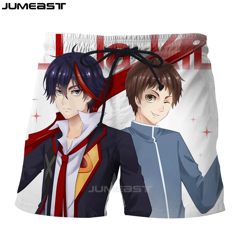 Бренд Jumeast мужские/женские шорты с 3D принтом аниме Kill La Kill, летние быстросохнущие пляжные повседневные спортивные штаны, короткие штаны - Цвет: 15