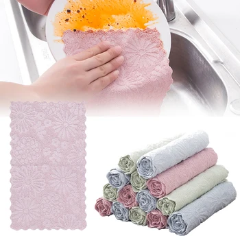 

New Super Absorbent Clean Cloth Cleaning Wiping Rag Dish Towel Home Kitchen Towel Sink Microfiber Cleaning Towels Kitchen Tools