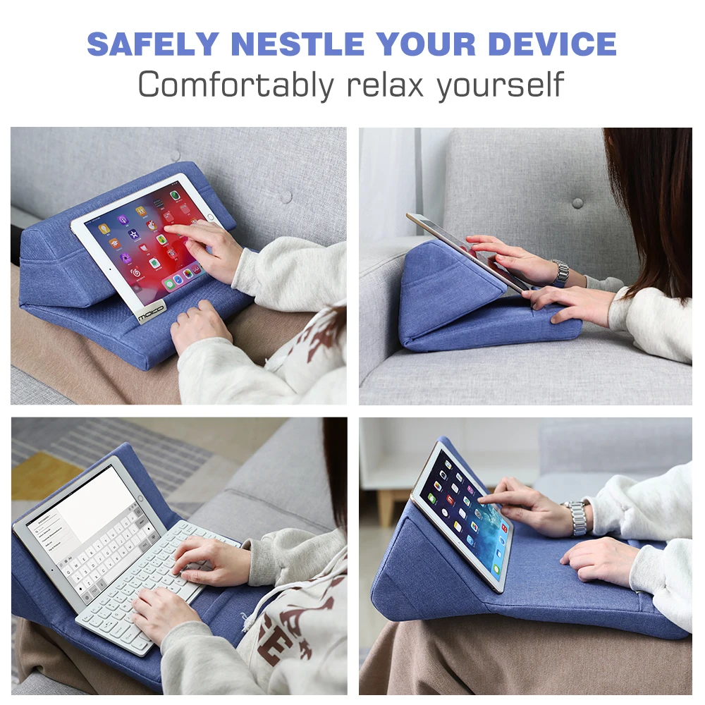 Suporte de Travesseiro Suporte de Travesseiro de Cama Almofada para Ipad Cabe até 11 Moko Tablet Cama Macia 10.2 2020 Novo Ipad ar 3 2 Pro 11 20 - 10.5 9.7 de - Imagem 2
