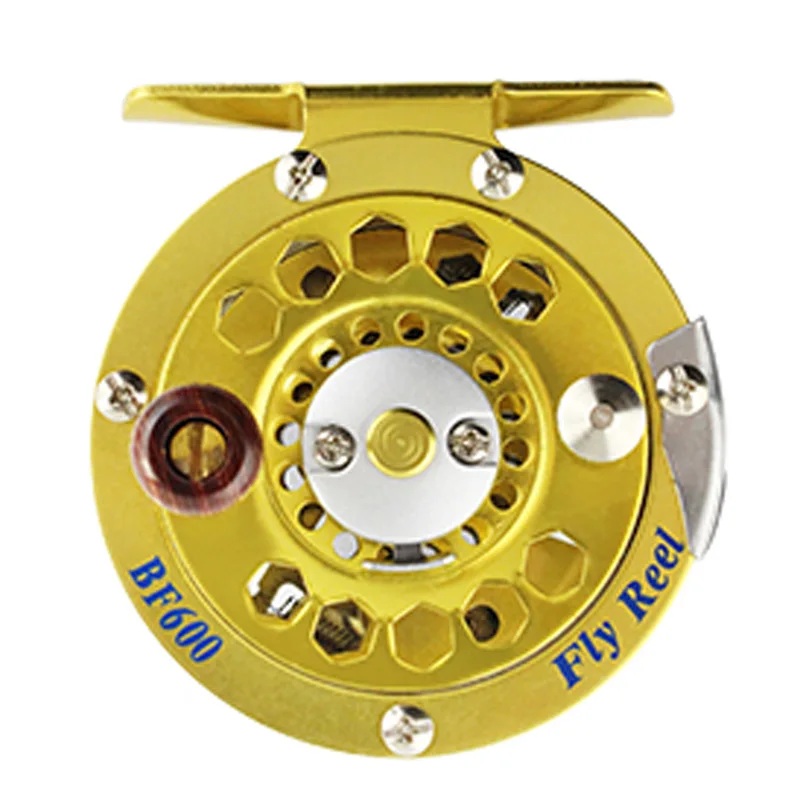 BF600A EKFan New WT Fly Fishing Reel CNC Machine Aluminum Alloy Fly Fishing Reel Ultralight Gold Color Fishing Reel - Цвет: BF600A