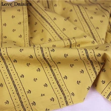 Хлопок горчичный желтый Smlla напечатанный Добби ткань в полоску для DIY ручной работы Лето Aparel Платье рубашка блузка ремесло лоскутное