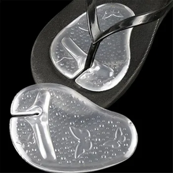 

1Pair Anti-slip Silicone Forefoot Shoe Pads Transparent Insoles Cushion Flip Flops Sandals Pad Protector Foot Care Tool