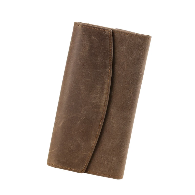 Light Brown MAHEU, новейший клатч, сумочка, кошелек для рук, винтажный Модный Длинный кошелек, для мужчин и женщин, унисекс, Длинный кошелек с внутренней молнией, кошелек для наличных телефонов - Цвет: Light Brown
