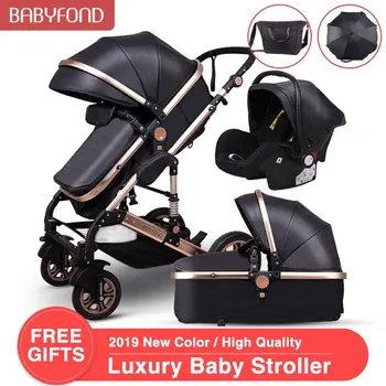 

Fast ship ! Stroller high landscape can sit reclining aluminum stroller foldable high quality 4-in-1 stroller
