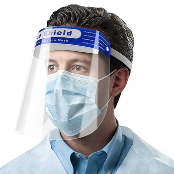 

Face Shield Splash-proof Dust-proof Mask Head-mounted Transparent Protect Mask Adjustable Full Face Protective Mask 50/20/10 pcs