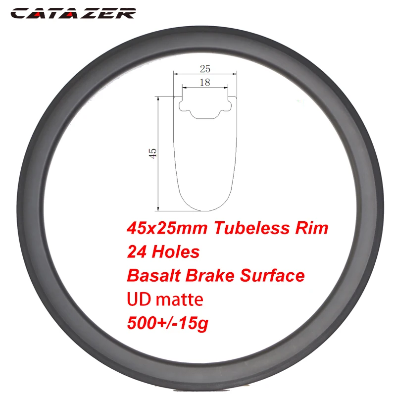 45mm Tubeless 24H 29er углеродный обод MTB горный велосипед из углеродного 700C дорожный велосипед трубчатый довод бескамерные обода 30/35/45/55 мм для дисковыми тормозами - Цвет: 45mm Tubeless 24H
