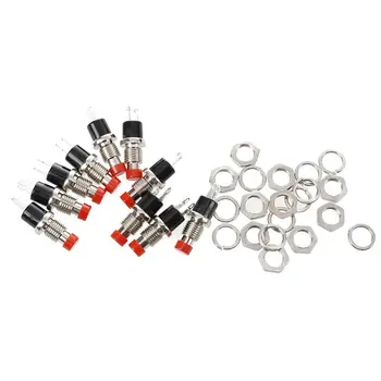 

10Pcs Red Cap SPST Momentary Mini Pushbutton Switch DC 50V 0.3A