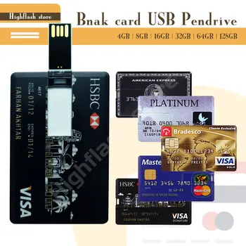 

Hot sale bank card usb flash drive HSBC credit card usb stick pendrive 8GB 16GB 32GB 64GB 128GB pen drive SD Mastercard cle usb