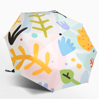 

illustration Folding Umbrella Butterfly Cat Sun Umbrellas Rain Women Parasol Anti-UV Boys Paraguas Girls Gifts Guarda Chuva