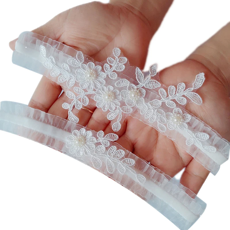 

2pcs Elegant Women Lace Mesh Belt Sexy Floral Lace Garter For Bride Party Wedding Leg Rings Wedding Accessories