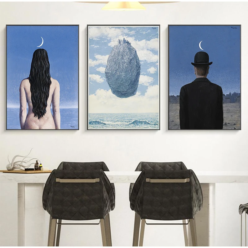 

Artist Magritte Surrealism Classic Artwork Reproduction Posters and Prints Canvas Art Painting Wall Pictures for Home Decoration