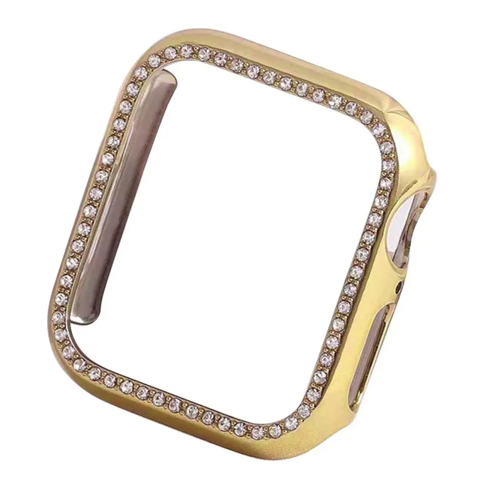gold 44mm Для Apple Watch 4, 5 поколения, водостойкий, с бриллиантами, Улучшенный чехол для ПК 38, 42, 40, 44 мм, защитный чехол для умных часов - Цвет: gold 44mm