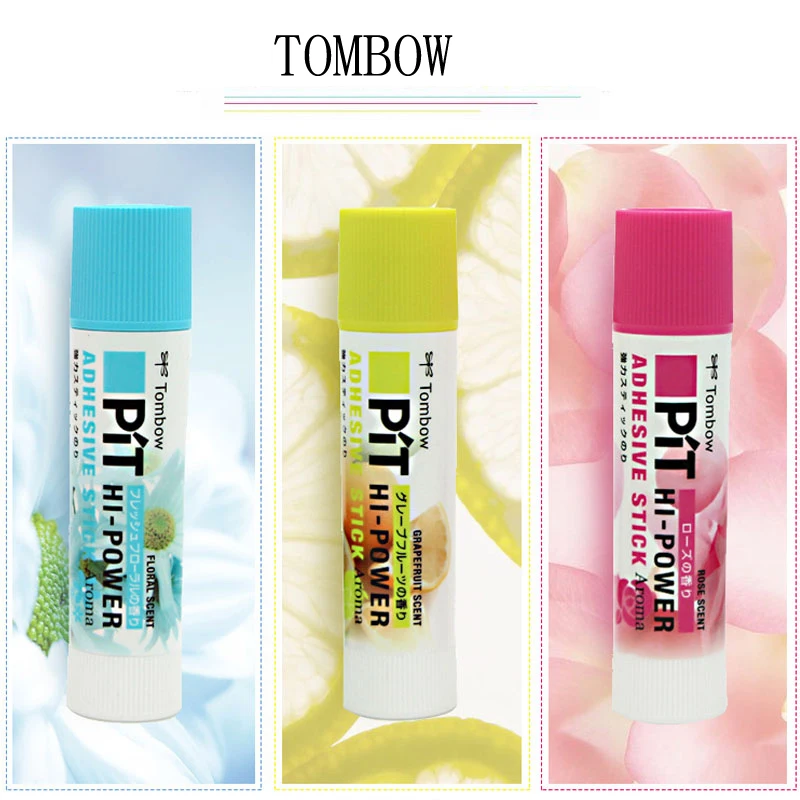 Tombow твердый ароматизированный клей-карандаш Pit HI-POWER PT-TPK ароматический клей-карандаш высокой вязкости нетоксичный Быстросохнущий 3 цвета