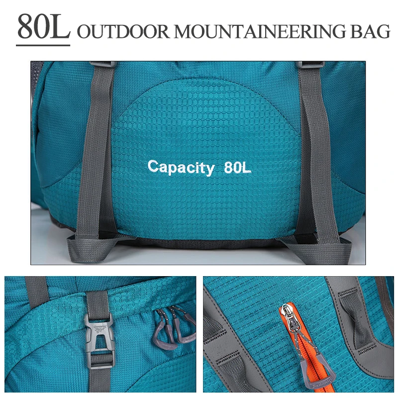 80L открытый рюкзак, походная сумка для альпинизма, водонепроницаемые спортивные сумки, альпинистские походные рюкзаки, походные рюкзаки для альпинизма
