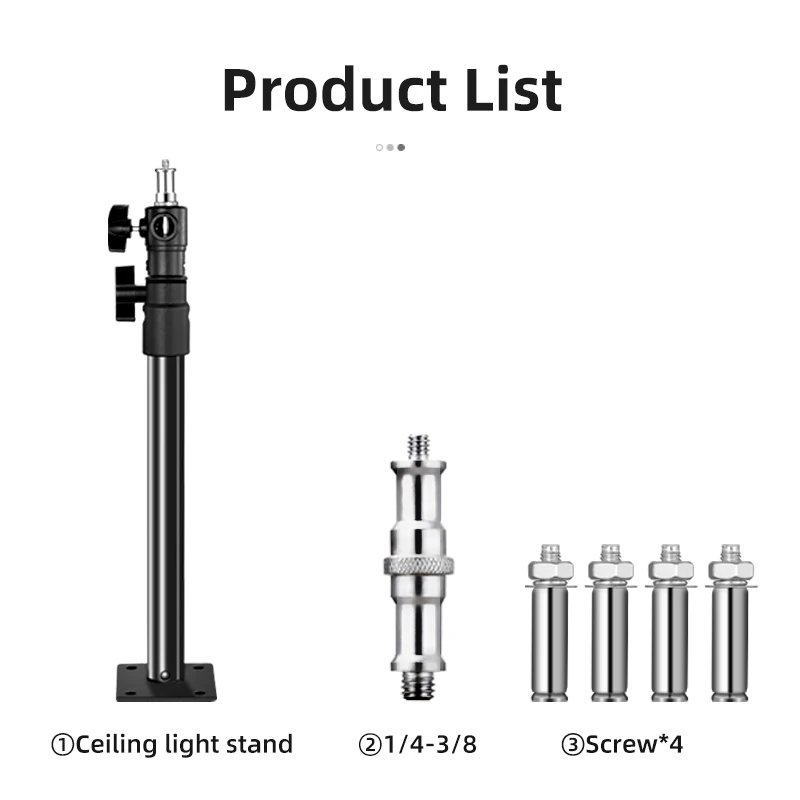 Soonpho Wall Ceiling Mount Light For Flash Lamp LED Lights Softbox Photo Studio Live broadcast vedio 3/8" 1/4" Stud 5.0 Tripod