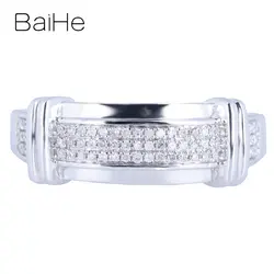 BAIHE Твердые 10 К из белого золота (AU417) Certified H/SI 0.25ct (всего) 100% из натуральной бриллиантами свадебные Для женщин Fine Jewelry Кольцо