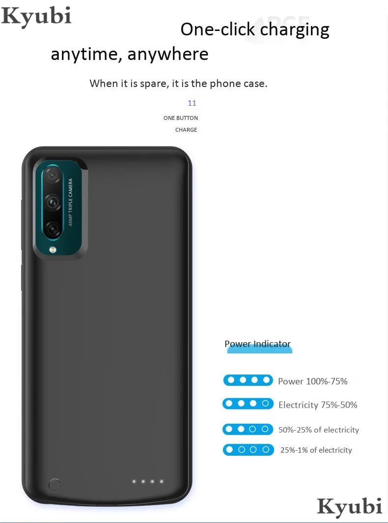 6500 мАч чехол для зарядки аккумулятора для huawei Honor 20 Lite внешний портативный беспроводной зарядный чехол для huawei Honor 20 Lite