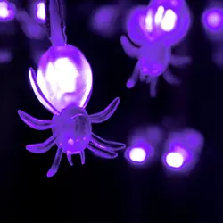 10 светодиодный S светодиодный струнный светильник с праздничным украшением, паук, струны, Хэллоуин, карнавальный костюм зомби