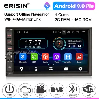 

4970 Android 9.0 Car Stereo 2 Din Sat Nav Universal 4G DAB+ Bluetooth OBD2 TPMS DVR WIFI Autoradio Multimedia player