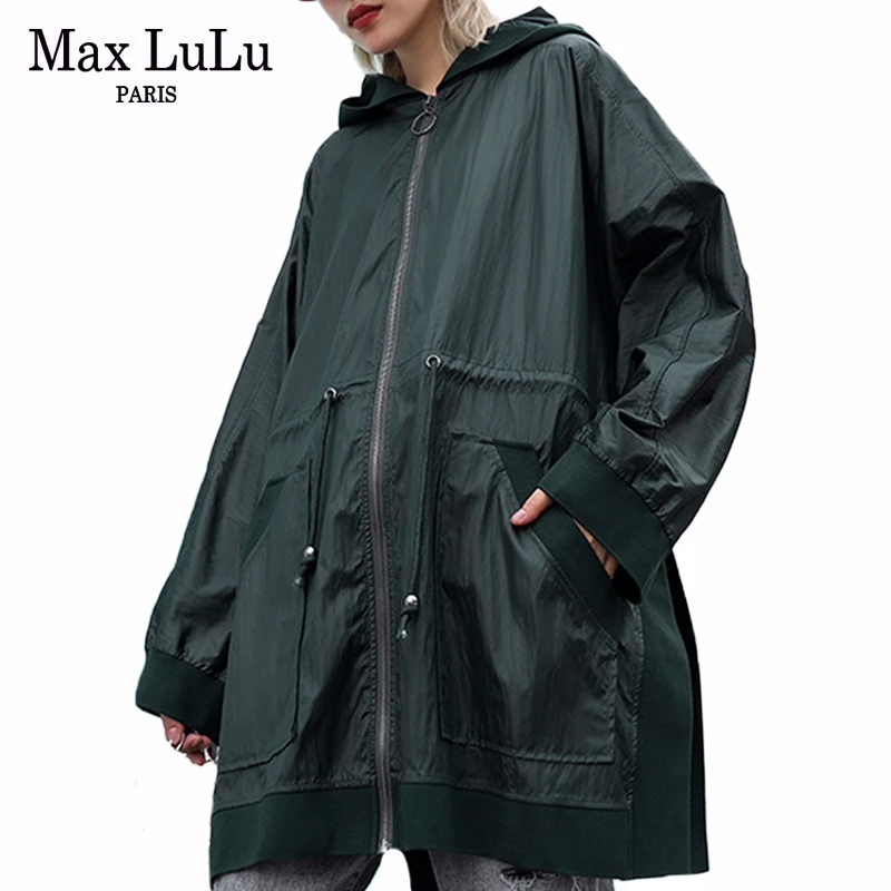 

Max LuLu 2019 New Autumn Korean Fashion Luxury Clothes Ladies Long Trench Women Vintage Loose Coats Causal Windbreaker Plus Size