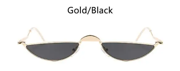 New Women's Small Oval Sunglasses Women/Men Vintage Retro Brand Designer Alloy Sun Glasses Outdoor Travel Punk De Sol Mujer - Цвет линз: GOLD BLACK