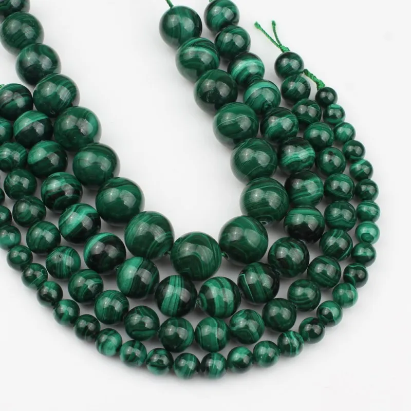 Cristalli di malachite Pietra naturale Perline sciolte rotonde di malachite verde for realizzare accessori for orecchini braccialetto fai da te 15'' 4/6/8/10/12mm (diametro articolo : 12mm (circa 30 p